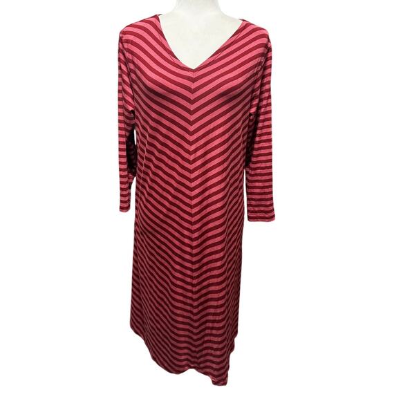 Gudrun Sjödén Organic Cotton/Modal Striped Dress Size L Lagenlook Scandi Style - Picture 2 of 7